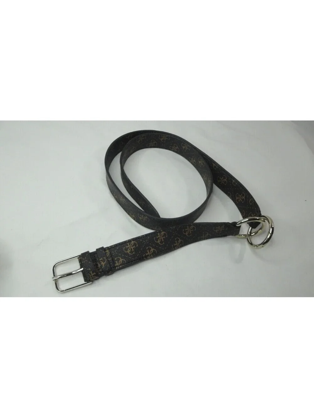 Guess Womens 2 Pc Leather O ring Belt Dark Brown/Coffee Detacheable Sz XL *NWOT*